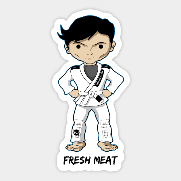 BJJ Characters White Belt Sticker by GuardUp